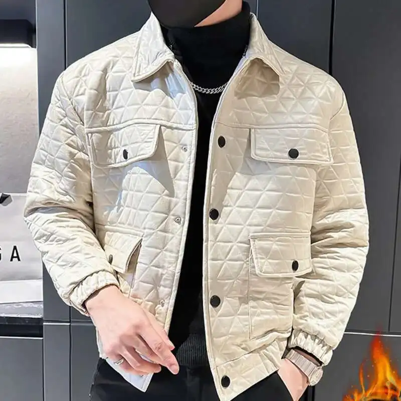 

Зимняя мужская одежда в стиле Харадзюку, мужская Jaqueta Masculina Inverno Parka Homme с воротником с лацканами, однотонная Jaqueta Masculina Inverno