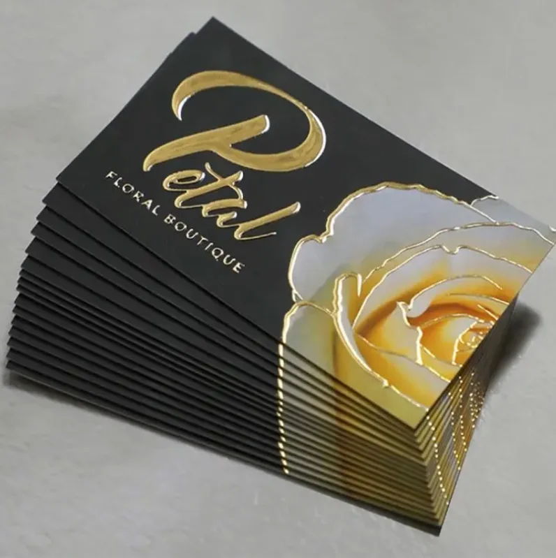 

200PCS Customized hot stamping luxury black cardboard business card silver foil cardboard card VIP gift thank-you card