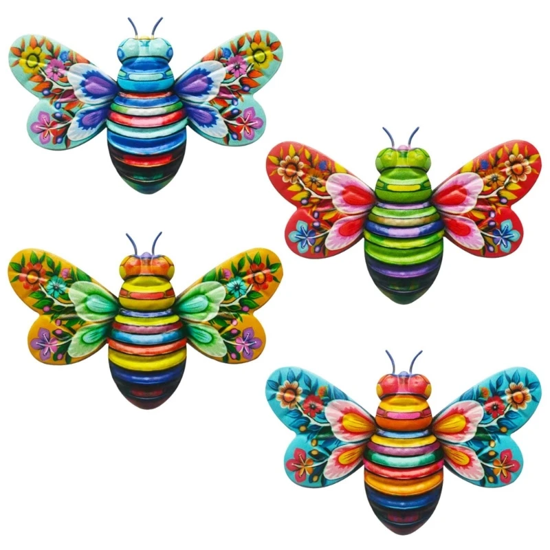 

Decorative Wrought Iron Bees Ornament for Modern Wall Hangings Minimalists Decor