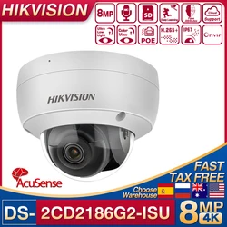 Original Hikvision Acusense 8MP 4K IP Camera PoE H.265+ DarkFighter IR 30m Acusense Fixed Dome Built-in Mic IP67 Network Camera