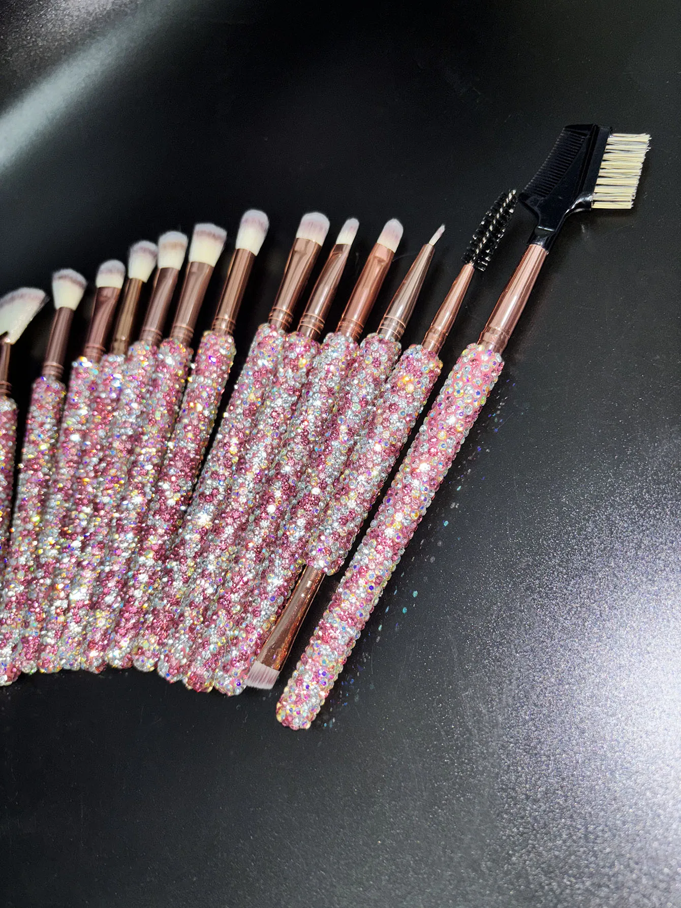 Ensemble de maquillage incrusté de diamants haut de gamme, 20 pièces, poudre de pin Rouge, avec strass pour améliorer l'effet artistique de beauté