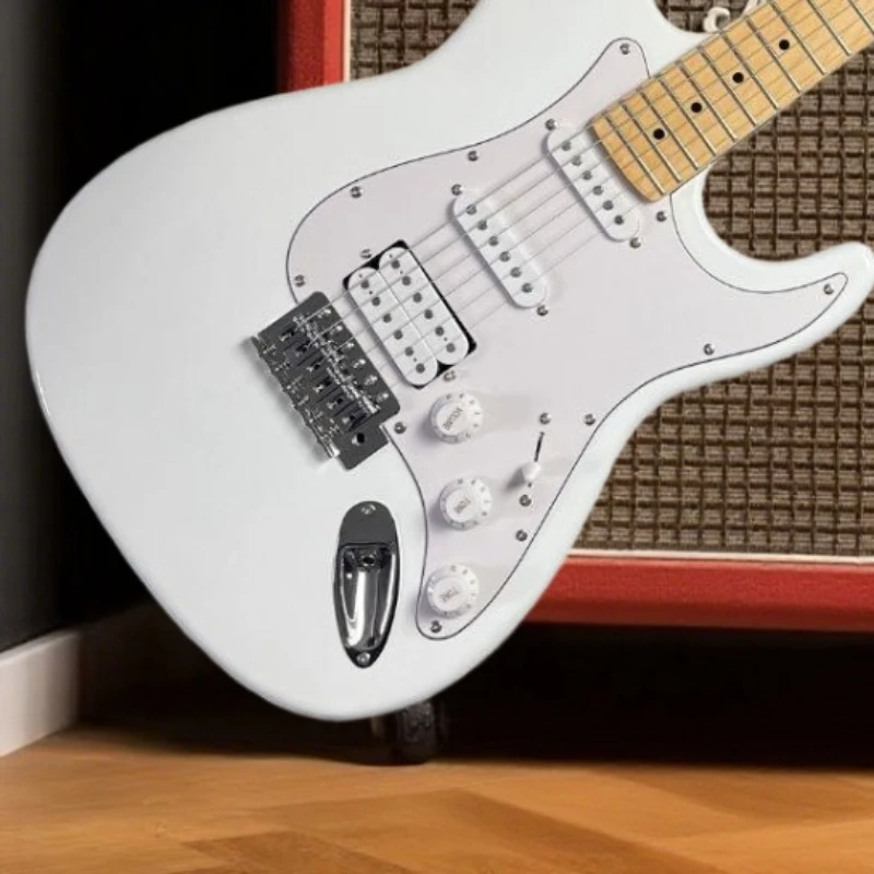 White STS Electric Guitar Maple Neck Fortune Paulownia Wood Body New Year Gift Free Shipping