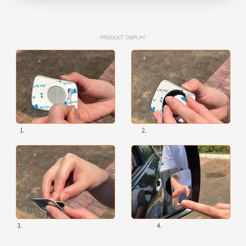 Auto-Totwinkelspiegel, 2 Stück, 360 Grad verstellbar, konvexer Rückspiegel für Auto-Rückfahrsicht, Weitwinkel-Parkspiegel, randlos – Detail 3