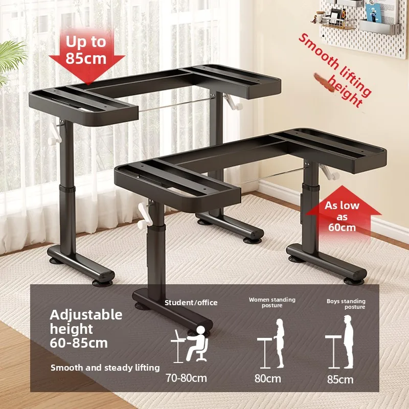 DIY Lifting Rock Table Legs Adjustable Height Computer Desk Stand Rustproof Desk Support Frame Furniture Base