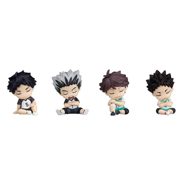 

4pcs Shoulder Resting Haikyuu!! Figure Oikawa Toru, Bokuto, Akaashi, Iwaizumi Egg Figures