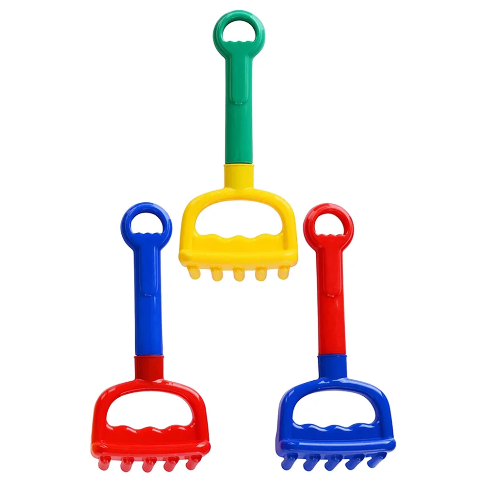 

3 Pcs Children's Beach Rake Creative Game Toy Sand Toys for Kids Pp Sandbox Toddlers Age 3-5