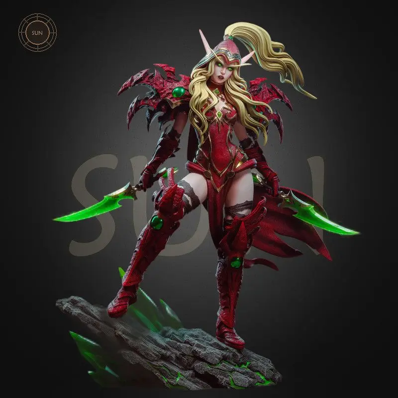 9cm/12cm/15cm/18cm/21cm/23cm Valeera Blood Elves 3D Printed Resin Model DIY Self-assembly and Coloring Figurine Miniature Craft
