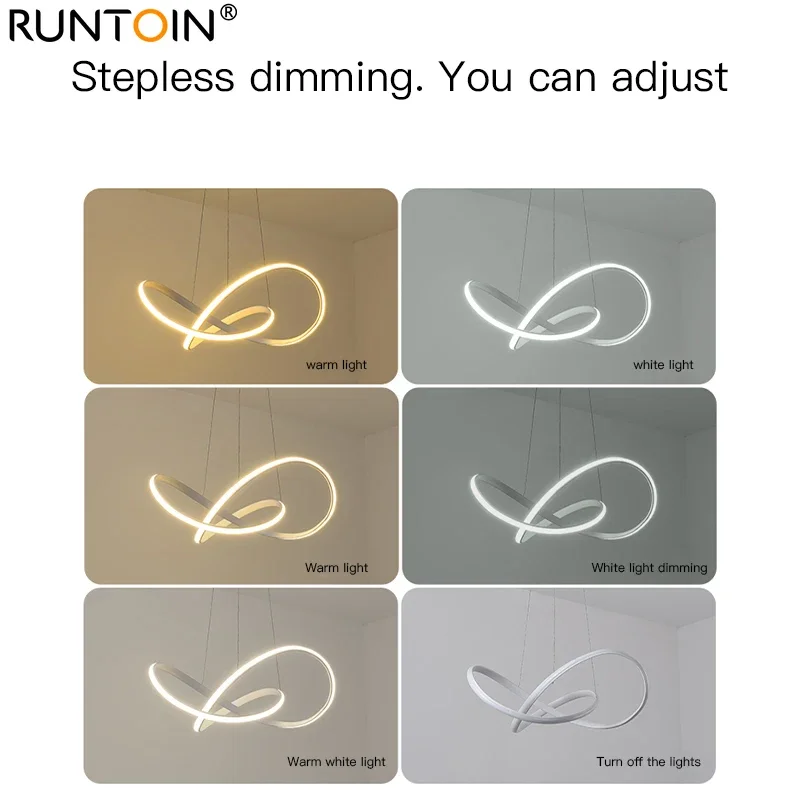 LED Chandelier Modern Minimalist Pendant Lamp For Living Room Dining Room Kitchen Bedroom Simple Remote Control Hanging light