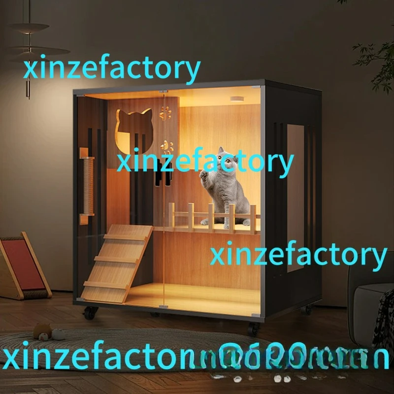 Customizable Cat Villa Wooden Large Space Multi-layer Cage Cat House Home