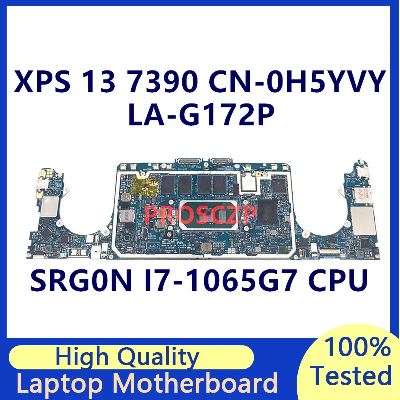 CN-0H5YVY 0H5YVY H5YVY Mainboard For DELL XPS 7390 Laptop Motherboard With SRG0N I7-1065G7 CPU LA-G172P 100% Tested Working Well