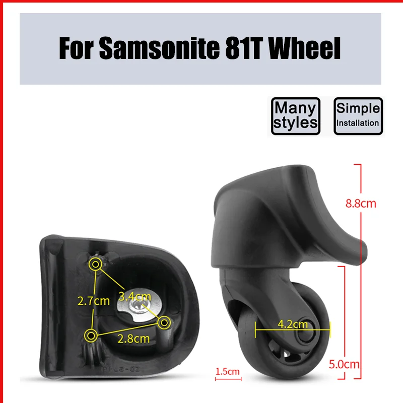 

For Samsonite 81T Universal Wheel Replacement Suitcase Smooth Silent Shock Absorbing Wheel Accessories Wheels Casters Repair