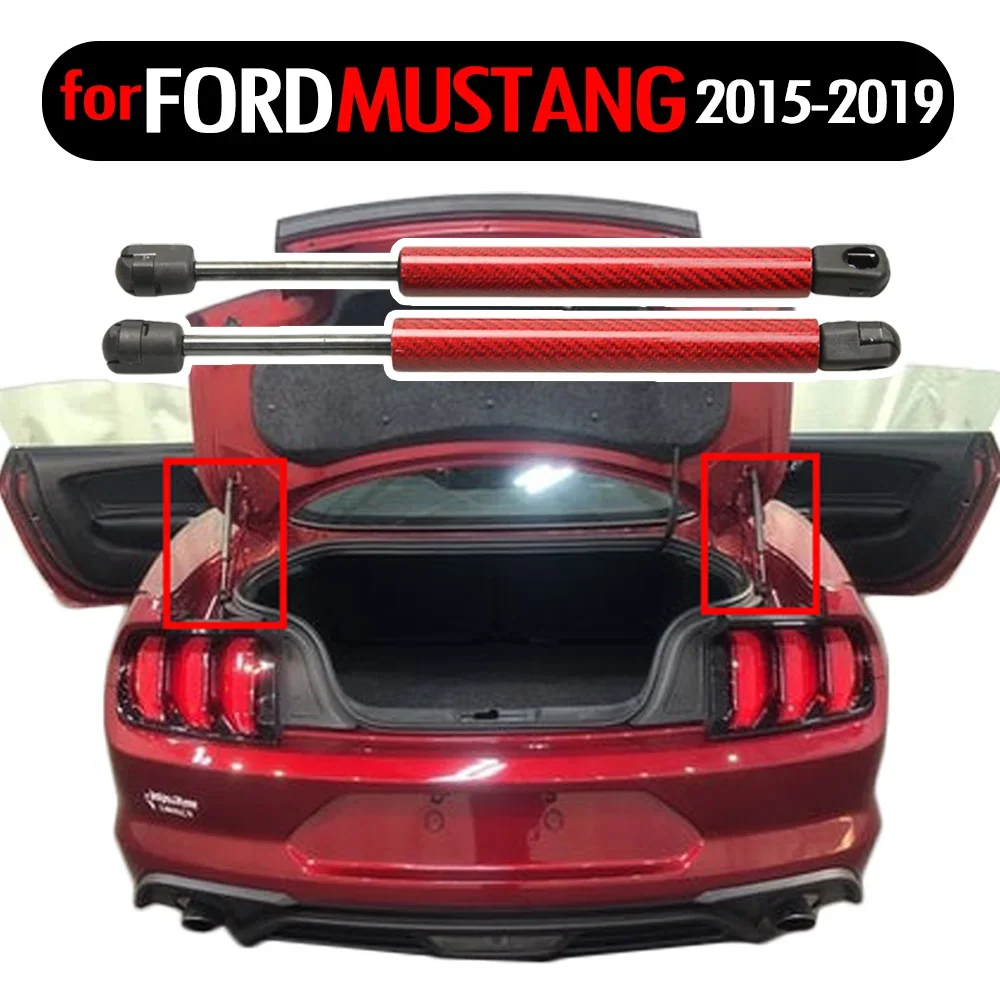 carbon fiber Fits for Ford Mustang 2015-2019 Auto Rear Trunk Gas Spring Lift Supports boot gas Struts Rod bars Arm Shocks