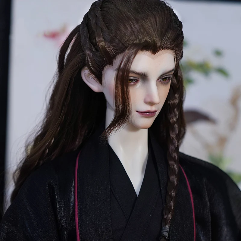 1/3 Schaal BJD Pruiken Oude Kostuum Hanfu Vintage Lang Haar Styling Samurai Pruik Voor SD13 SSDF ID72 Oom Pop Accessoires A1416