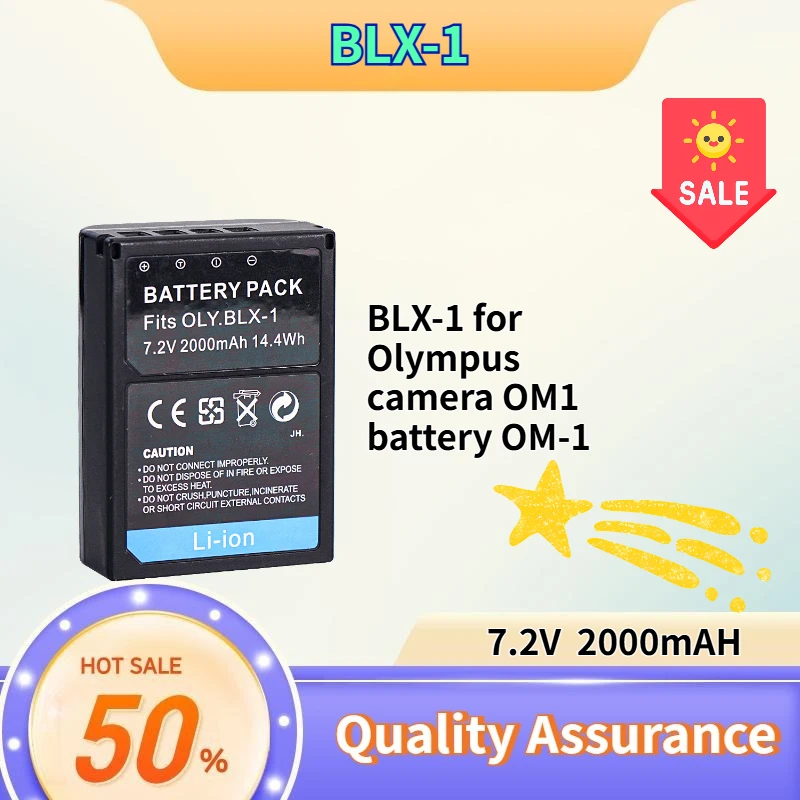 

BLX-1High quality lithium battery is suitable for Olympus camera OM1 battery OM-1 7.2V 2000mAH