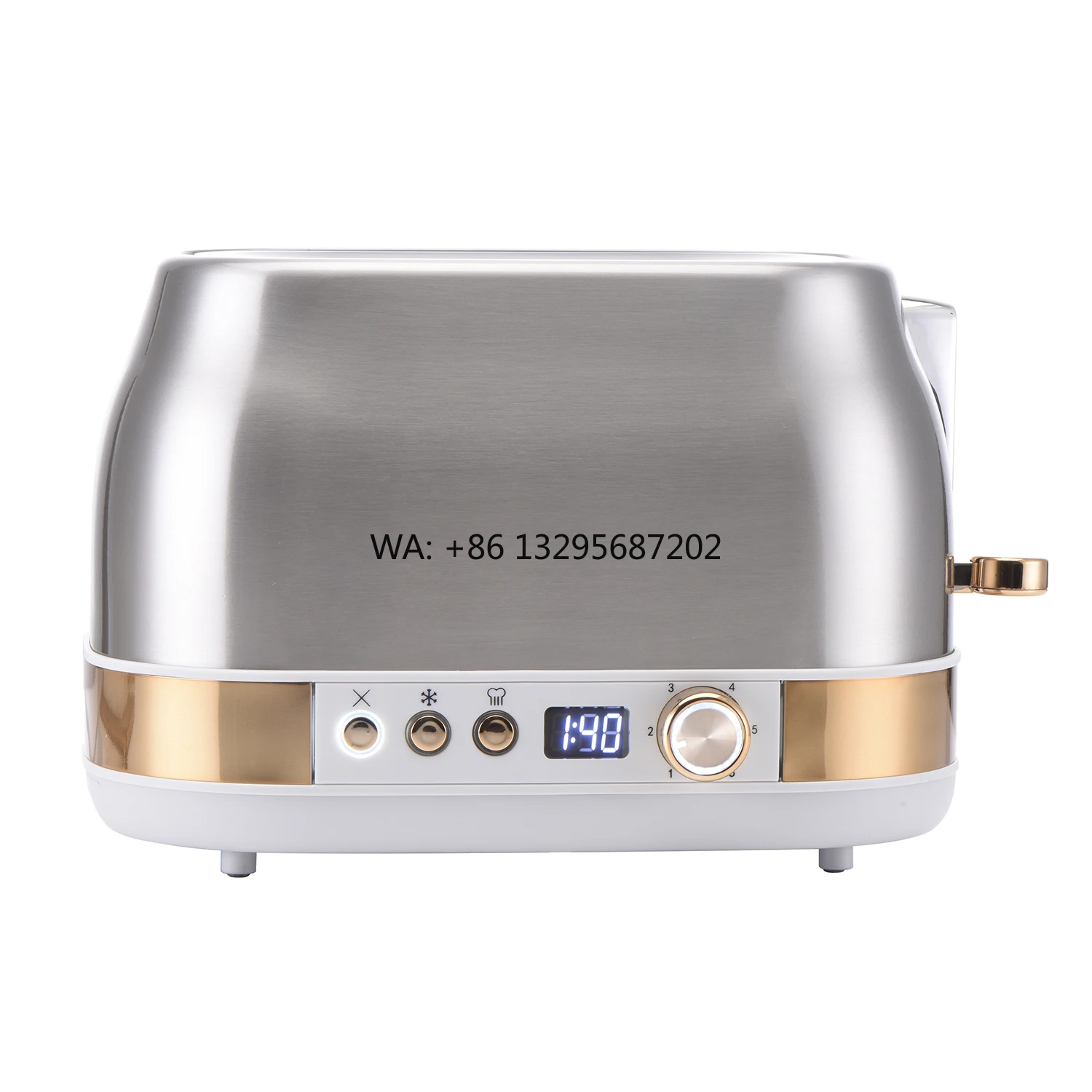 

5 pieces Gold Silver Pop up Retro Toaster Time Watch Led Display 2 Slot Toaster Oven Bread