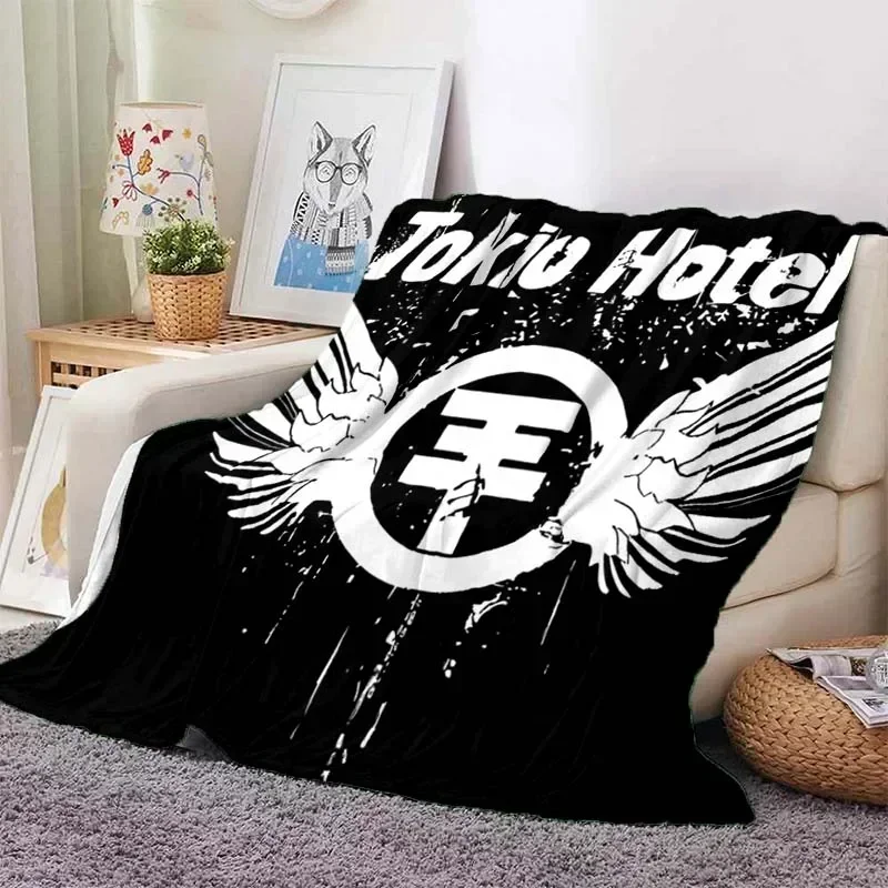 Tokio Hotel band Retro printed blanket warm blanket flannel soft and comfortable blanket home travel bedding birthday gift