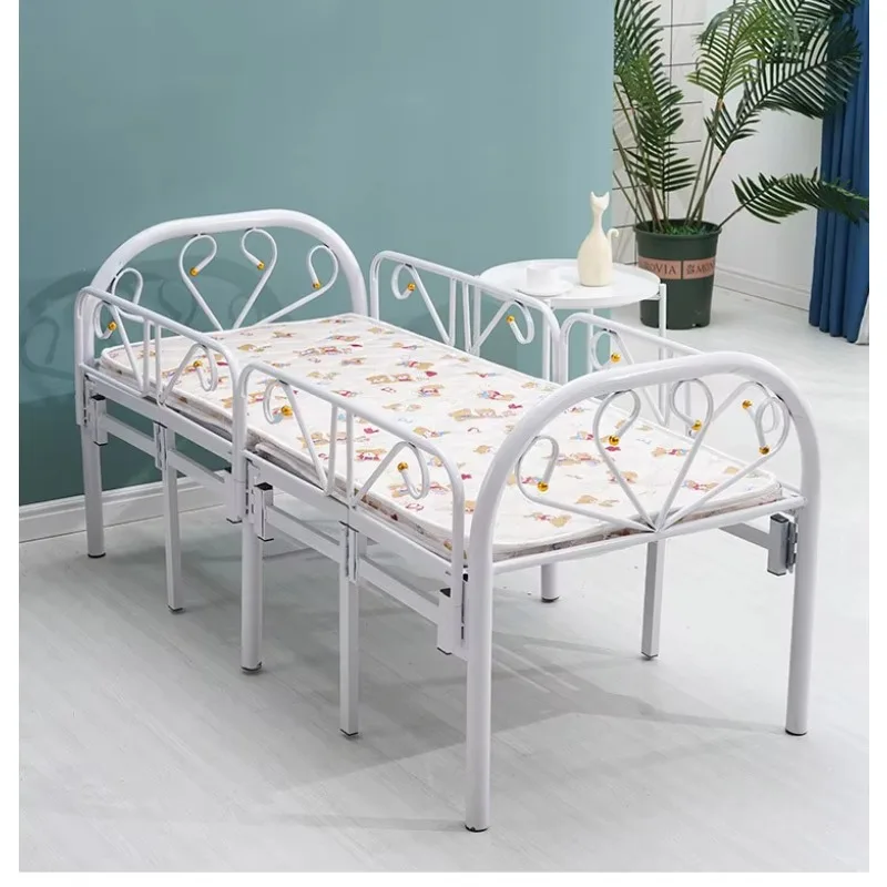 Picture 3: Metal Bed Frame Children's Foldable Kid's Bed with Fence 1.5 M Single Size Wood Slats for Bedroom