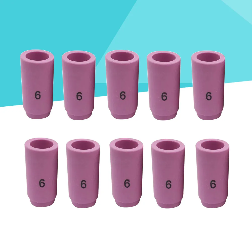 10Pcs Precision Ceramic Tig Nozzle for Argon Arc Welding Lowest Burn-Loss Rate Easy Install Comfortable Professional Welding
