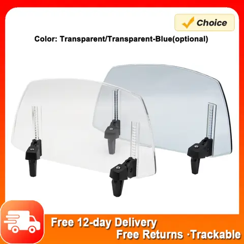 Motorcycle Windshield Extension Windscreen Deflector Adjustable Clip-on Windshield Universal for Most Motorcycle Dirt Bikes