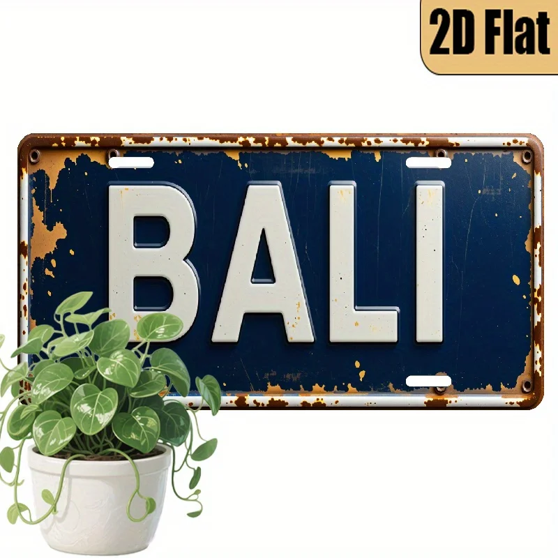 1 piece, 2D FLAT, for decoration only, retro style aluminum license plate 