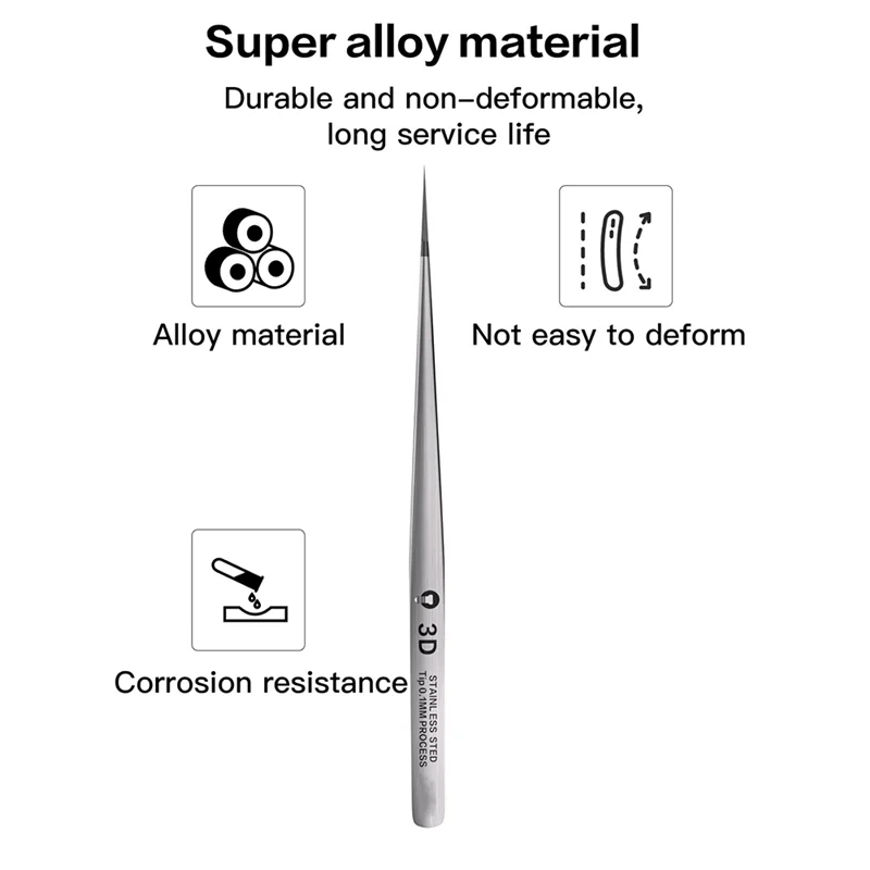 MOPHE-I2C NS(02-04) ملقط سلك طائر غير مغناطيسي من الفولاذ المقاوم للصدأ ملاقط من سبائك الفائقة أداة يدوية لإصلاح دائرة الهاتف