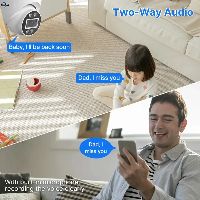 

Hiseeu 4K 8CH PoE NVR комплект двустороннее аудио полноцветное IP66 8 шт. активное сдерживание открытый Крытый 8MP система видеонаблюдения