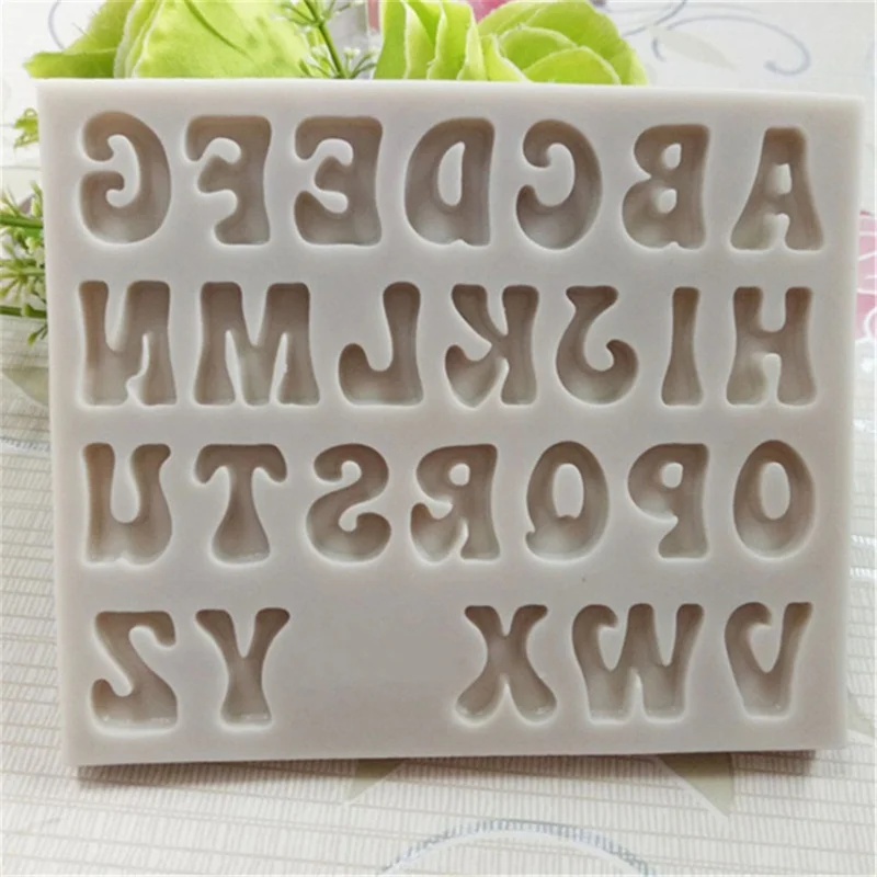 1PC Baking Upper And Lowercase Alphabet Numbers Liquid Silicone Chocolate Molds English Cake Decoration Clay Molds