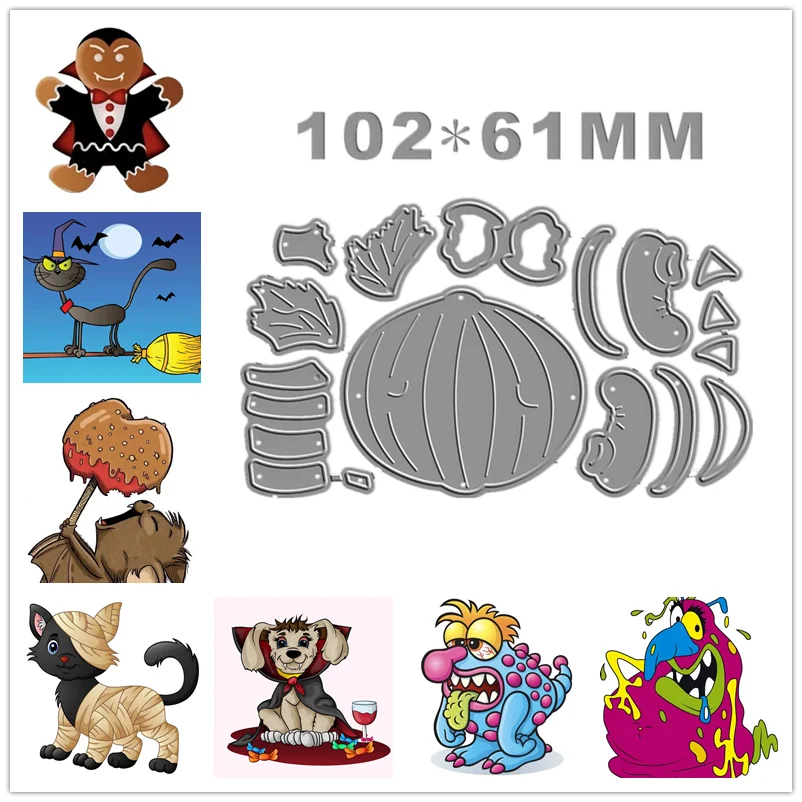 Cartoon Halloween Metal Cutting Dies kid Christmas Pumpkin Bat Cat Dog Gingerbread Man House Scrapbooking Card Craft No Stamp