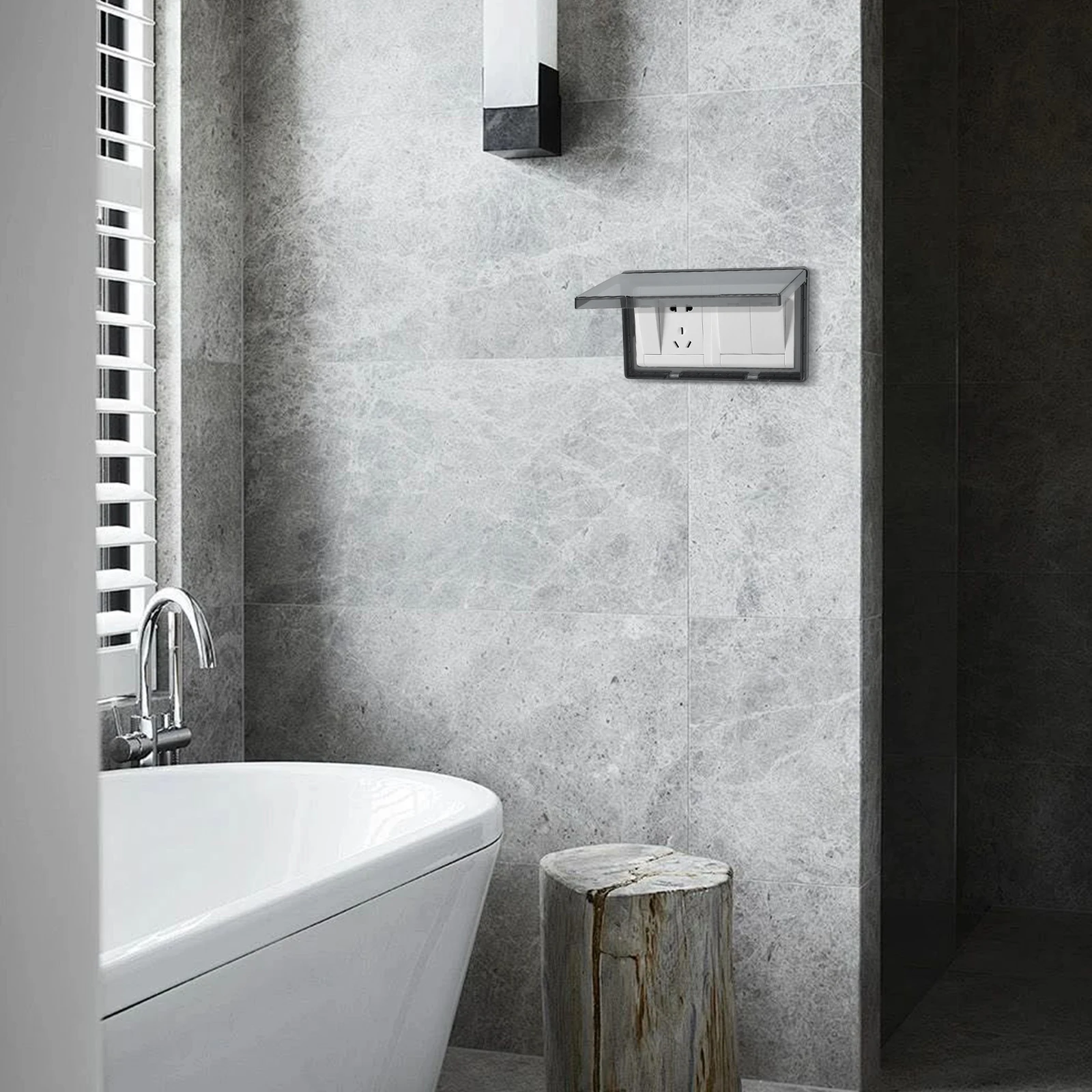 

2pcs Waterproof Switch Cover Ultra Thin Adhesive Socket Outlet Protector Electrical Receptacle Socket Accessories