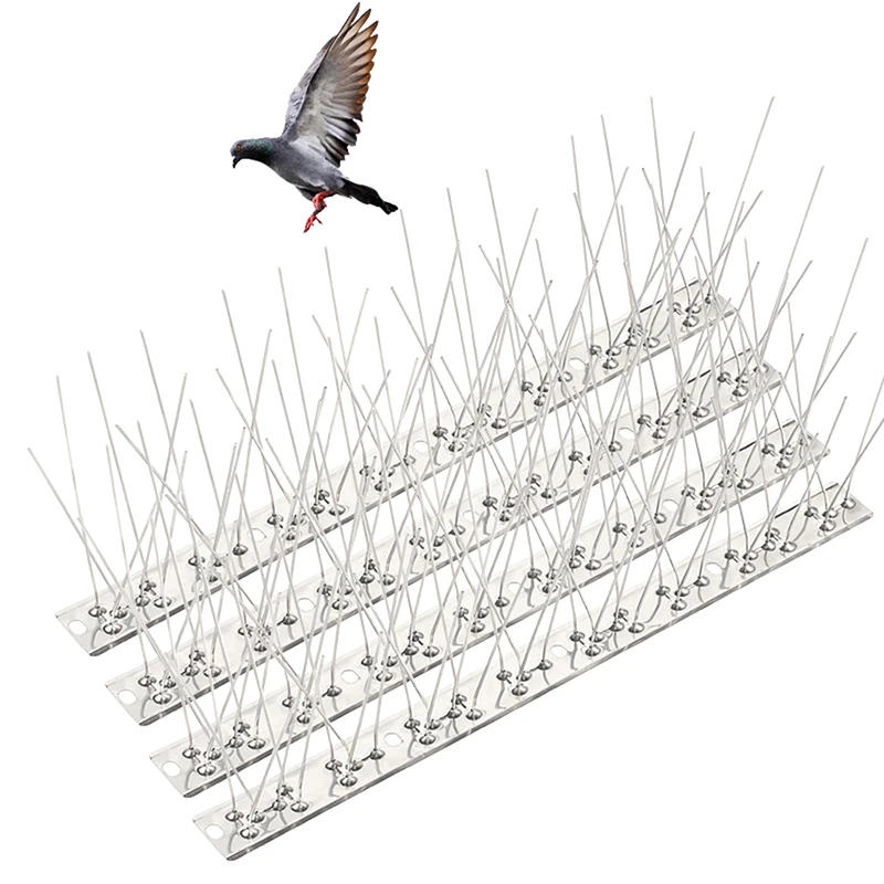 Stainless Steel Pigeon Spikes Bird Repeller Deterrent Traps Anti-bird Repellent Pest Control Garden Balcony Thorn Nail Kit