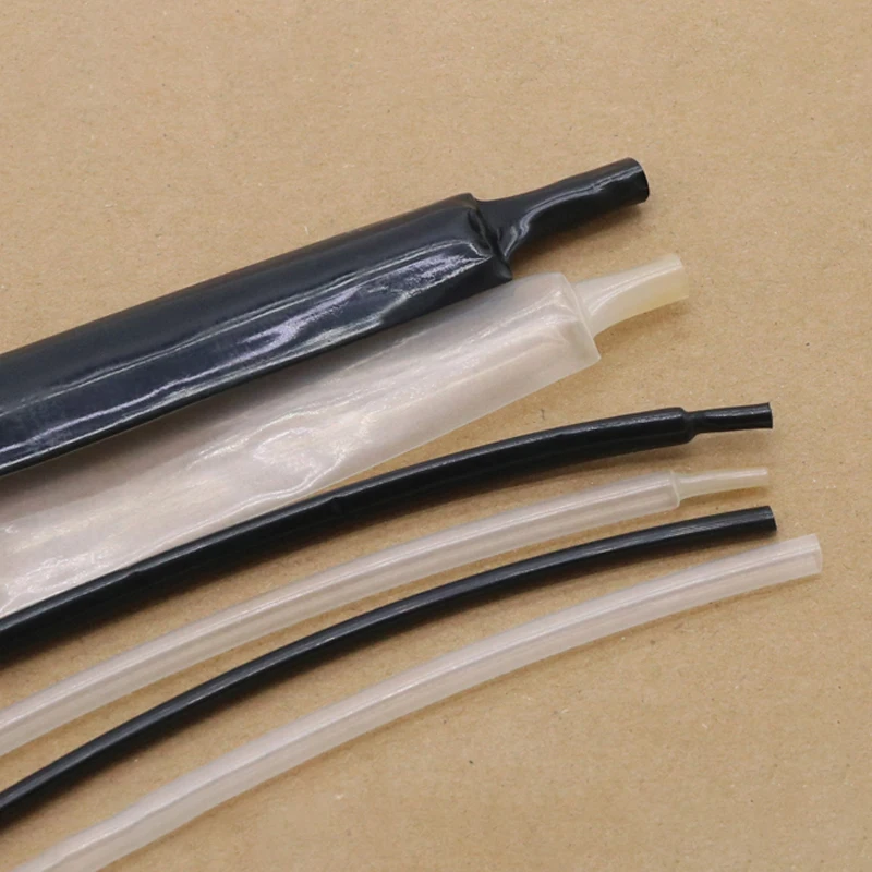 PVDF 열 케이블 와이어 절연 슬리브, 블랙/클리어 열 수축 튜브, 직경 0.8, 1.2, 2.4, 3.2, 6.4, 8, 9.5, 12.7, 15.4, 19.1, 25.4mm, 2:1
