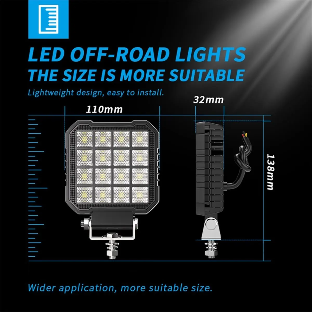 

4-дюймовый светодиодный рабочий фонарь Knight 22 Вт 9-32 В для внедорожников, основной свет автомобиля