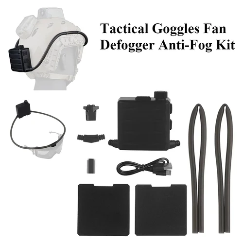 Nuevas gafas tácticas, desempañador de ventilador, Kit antiniebla, gafas, desempañador de aire para tiro Airsoft, Motocross, esquí, montañismo, Visi transparente