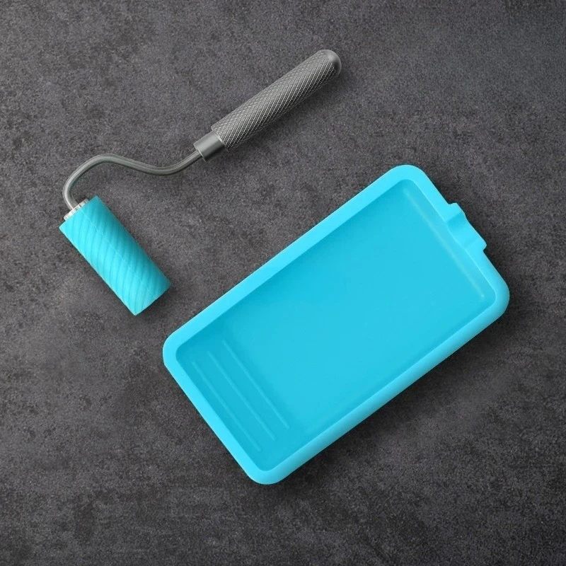 Wood Glue Applicator Set Handheld Adhesive Roller with Tray Reusable Hand Tool Include Brush and Spreader Spreading Adhesive
