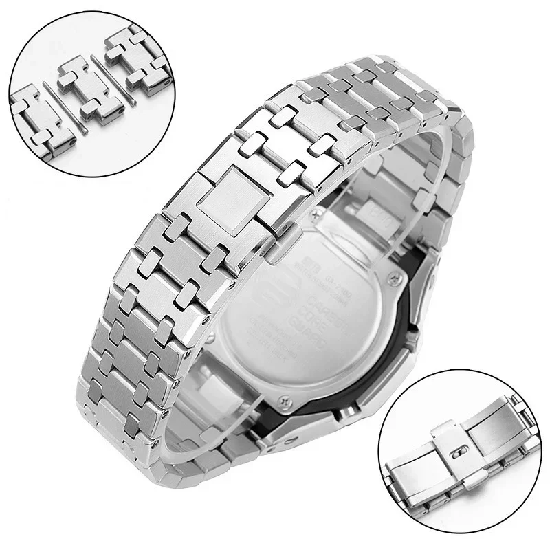 Stainless Steel Strap for  Replacement Accessories Bezel Watch Band and Case