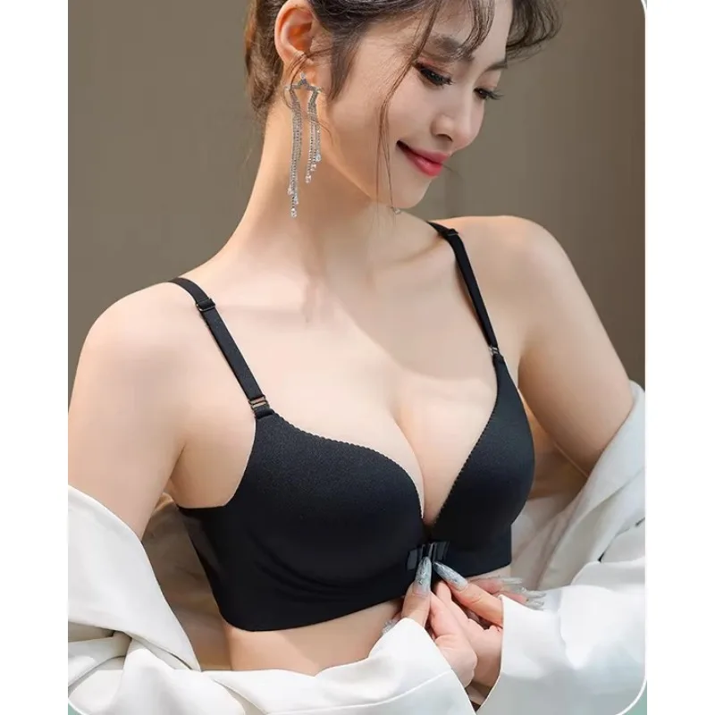 Hot Sale Summer Sexy One Piece Bra Women Front Closure Beauty Back Push Up Seamless Wireless Comfort Daily Casual Plus Size S-XL