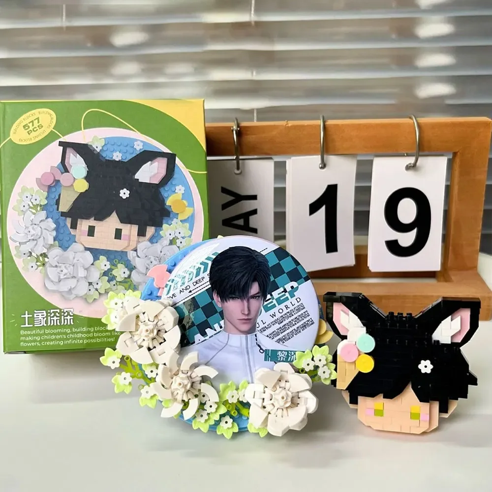 Love and Deepspace Badge Display Stand, Zayne Rafayel Sylus Xavier Mosaic Building Block Display Stand, Goods Decor Girl Gift