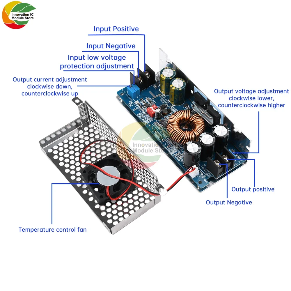 

Boost Converter 500W 20A DC-DC Power Module Adjustable 12-80V Output High Voltage Step Up Converter