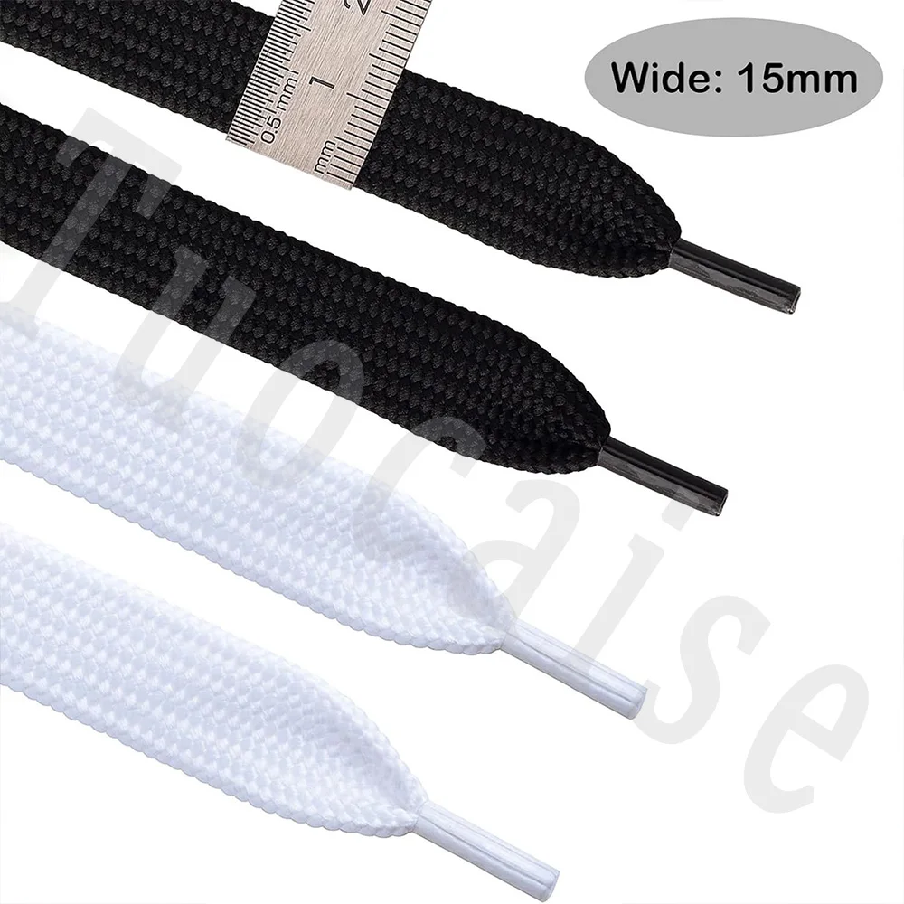 1Pair 15MM Wide Athletic Shoelaces Fat Shoe Laces High Quality Soft Laces Board Shoes Canvas Shoes For Sneakers Sports Shoelaces