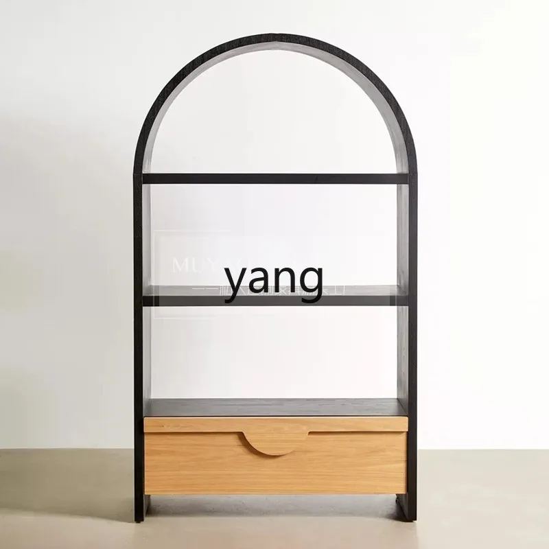 

LTT Nordic Simple Solid Wood Bookcase Bedroom Shelf Creative Arched Storage Locker