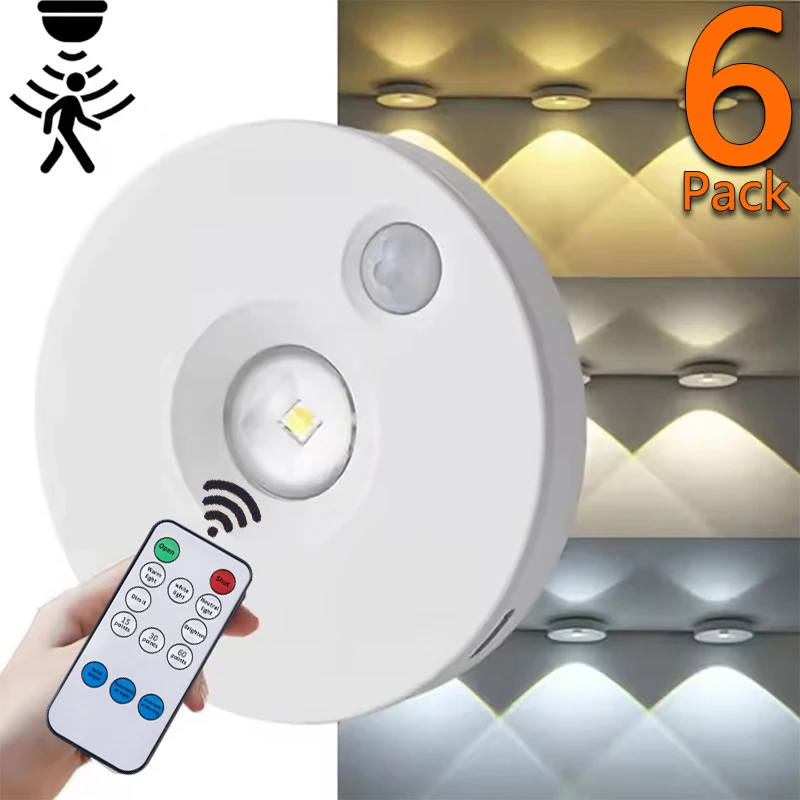 

Motion Sensor LED Smart Night Light USB Rechargeable Dimming Remote Control Cabinet Wardrobe Lights Room Wall Dormitory Bedside