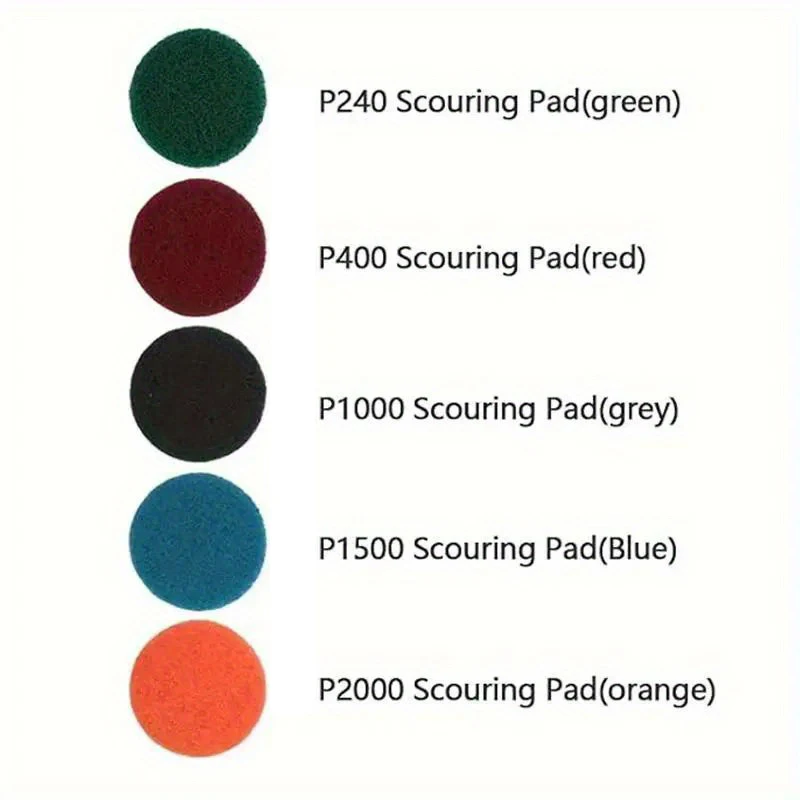 Juego de estropajo de 3 pulgadas con rosca de varilla M10 de 80 mm, 20 discos abrasivos de 3 pulgadas (grano 80/400/800/1500/2000) para metal, madera y plástico