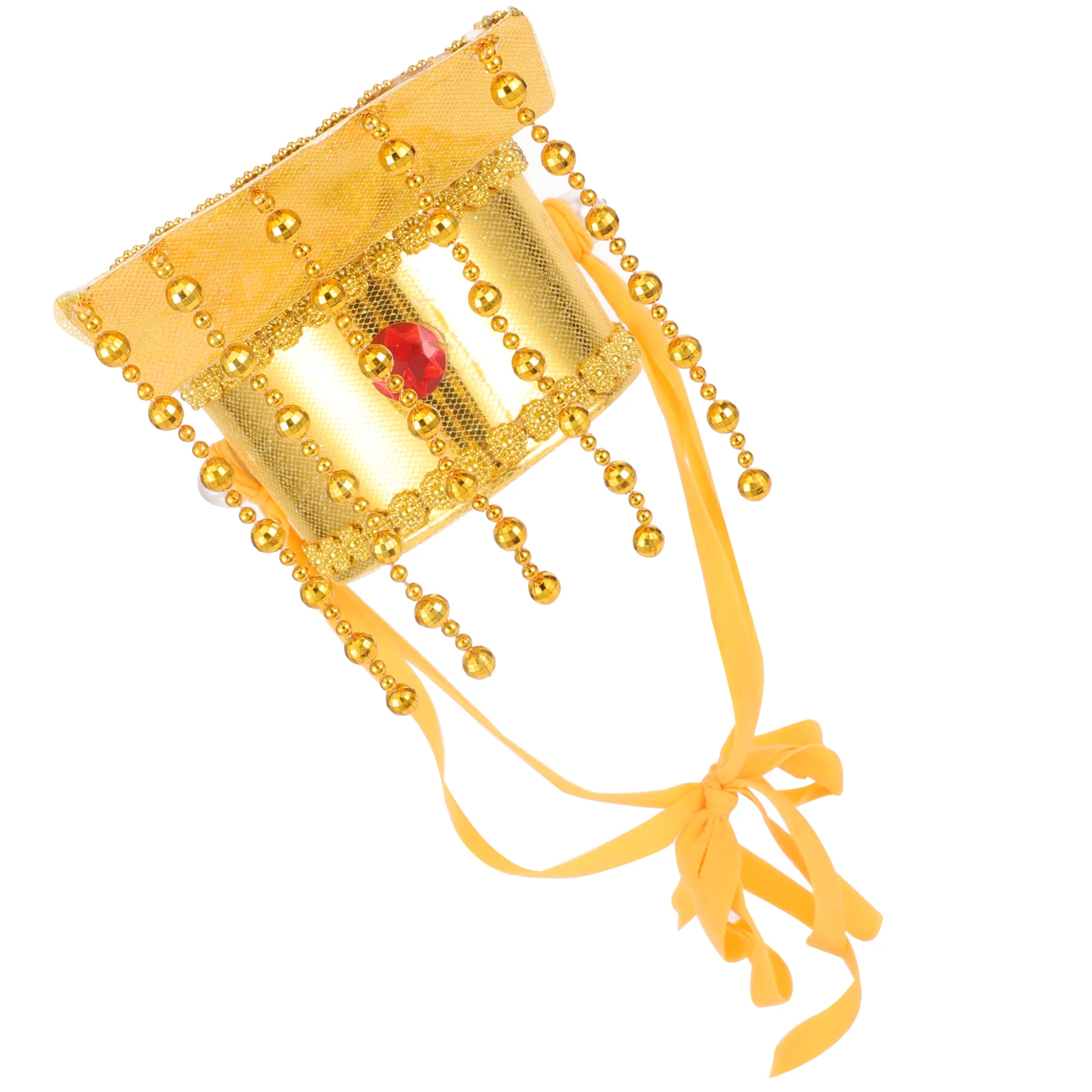 

Ancient Chinese Emperor Hat Golden For Cosplay Party Stage Performance Royal Court Accessory Decorative