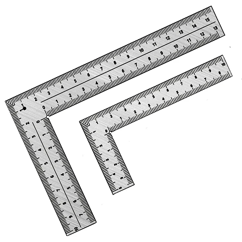 Mini Régua de aço inoxidável em forma de L, ferramenta de medição, ângulo reto quadrado, precisão para construção, medidores de enquadramento, 1pc