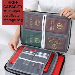 Fireproof Document Password Bag Waterproof Card Holder Combination Lock Document Organizer Bag Safe Papers Multi-Layer Card Case