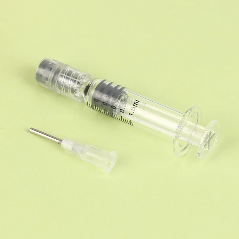 1ml Glass Syringe Borosilicate Glass Prefillable Syringe Optional Capacity Heat-resistant Reusable Borosilicate Glass