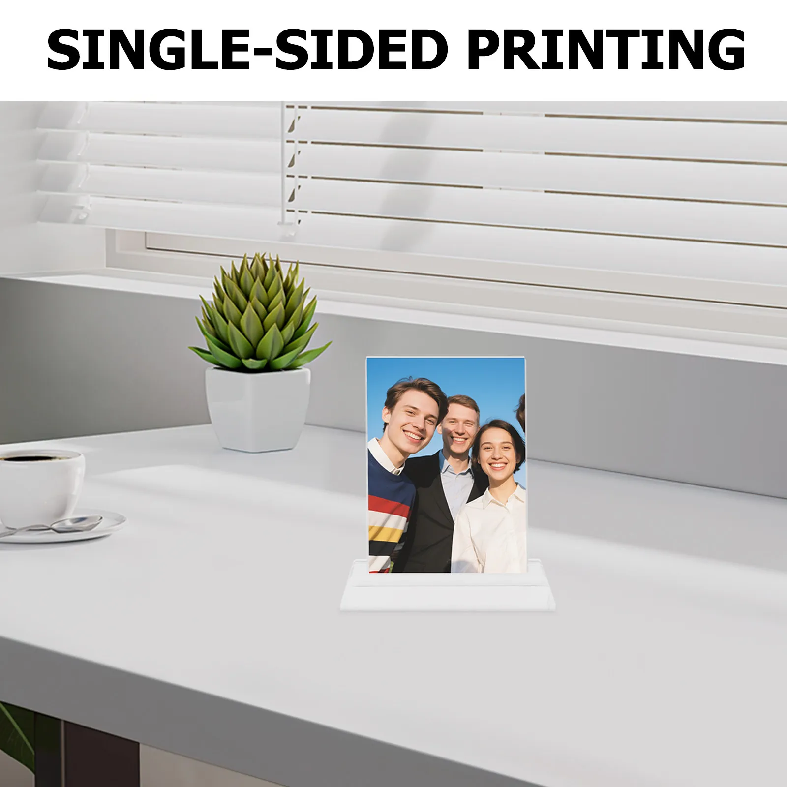 Blank Crystal Photo Frame for Sublimation Single-Sided Clear DIY Plaque Ideal for Graduation Wedding Memorial Home Office Decor