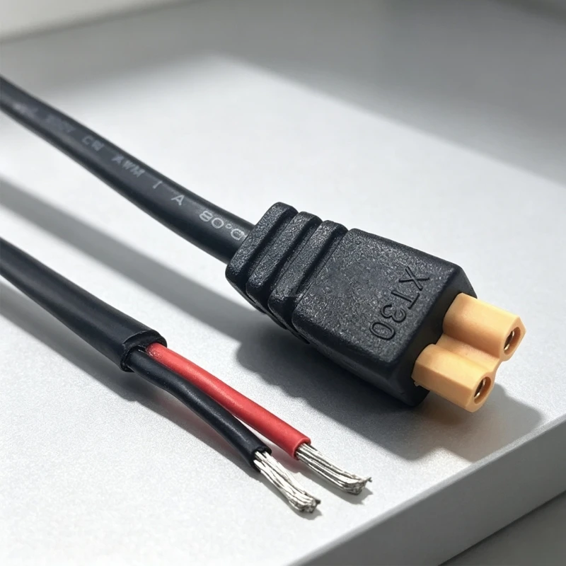 XT30 Female Pigtail Wire 1.2M for Battery Pack Service, Tinned Open Ends, Insulated Sleeve for FPV Aircraft, LED Tape, Low H8WD