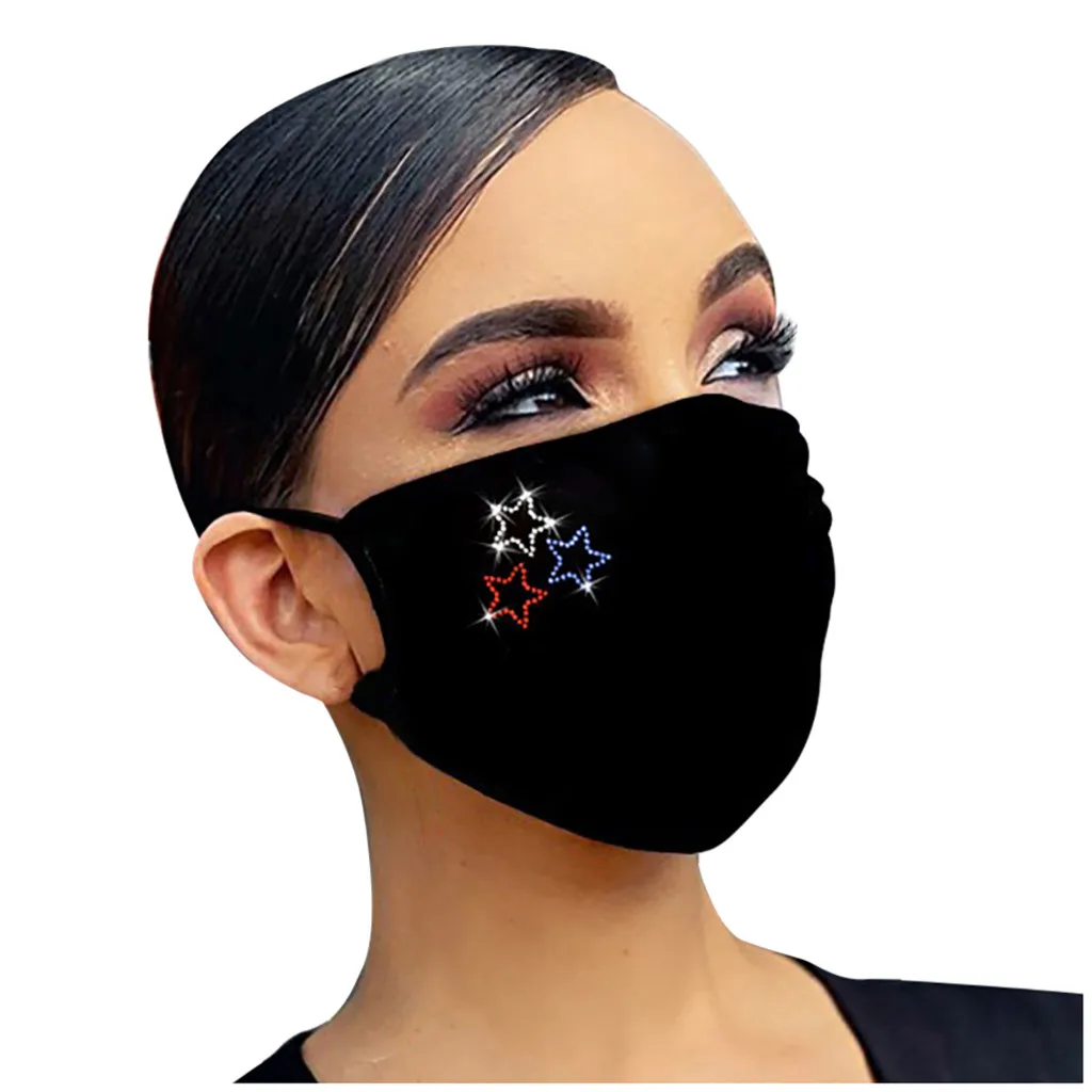 Women Reusable Outdoor Drill Breathable Fashion Ice Cotton Windproof Mask Outdoor Dust-Proof Face Protective Mask Reusable Mask