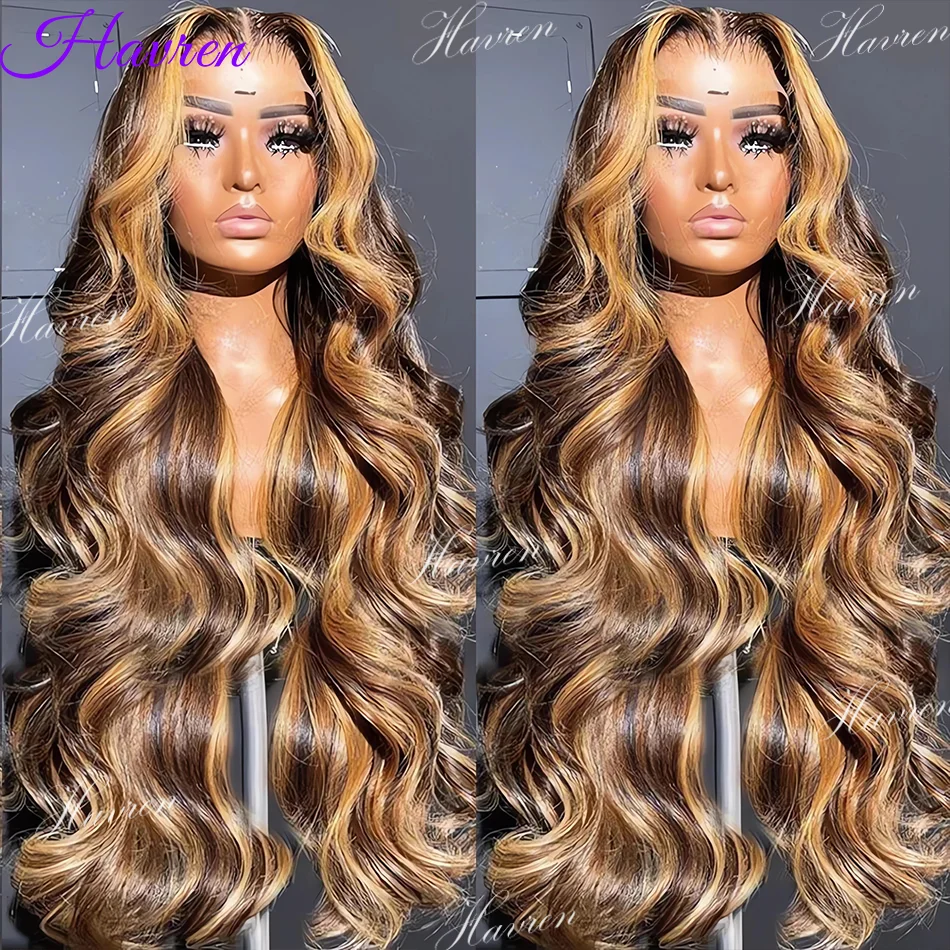 1B/30 Body Wave Ombre Highlight 13X6 Hd Lace Front Wigs Black Brown Colored 13X4 Lace Frontal Human Hair P4/27 Wigs For Women
